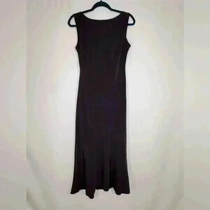 Vintage Jones New York Evening Vegan Silk Satin Y2K Midi Dress Eggplant Size 10P